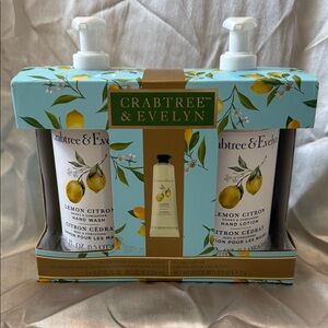 NEW Crabtree & Evelyn Lemon Citron Hand Wash, Cream & Lotion Set. Bundle & save!